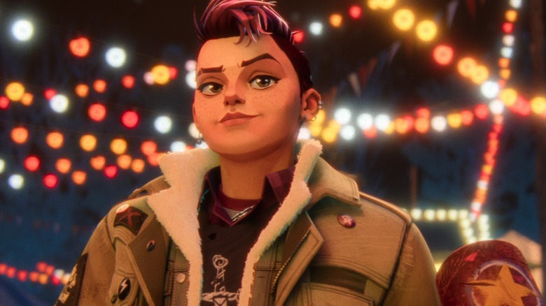 ஸ்ட்ரேஞ்சர் திங்ஸ்: டேல்ஸ் ஃப்ரம் '85 இல் நடந்த கார்னிவலில் மினி-கேமில் வெற்றி பெற்ற பிறகு நிக்கி மெலிதாகத் தெரிகிறார்.