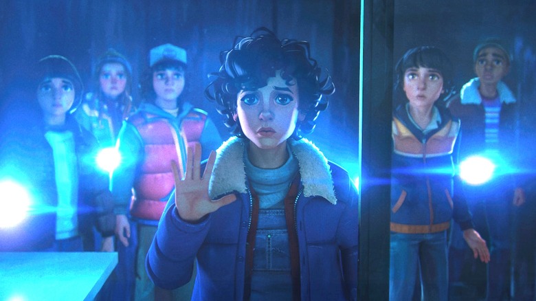 Onze et ses amis regardent quelque chose au loin dans Tales From '85