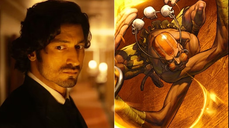 Vidyut Jammwal as Dev in IB71, next to an image of Dhalsim from Street Fighter