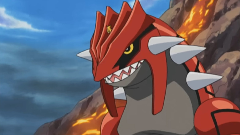 Groudon near running magma on Pokémon: Advanced Battle