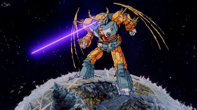 The Transformers: The Movie - Unicron stands on top of Cybertron