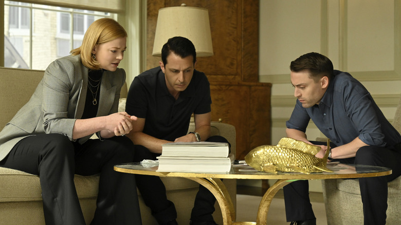 Jeremy Strong, Sarah Snook and Kieran Culkin in Succession