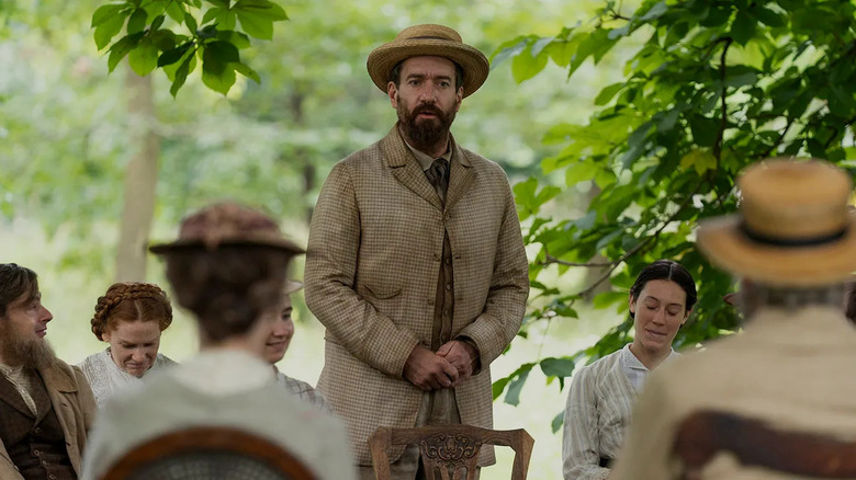 Charles talking to a crowd in Death by Lightning