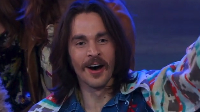 Chris Wood performs with the cast of Almost Famous on Good Morning America.