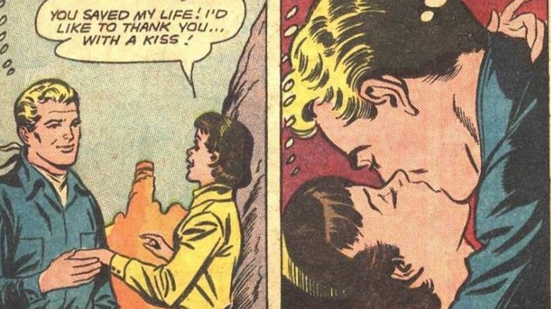 Supergirl kissing her horse (in human form) in an issue of Action Comics