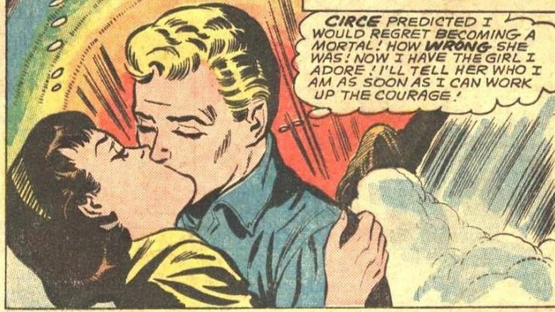 Supergirl kissing her horse in human form in an issue of Action Comics