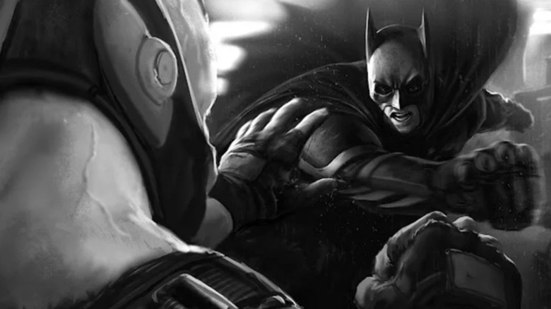 Batman punches Bane 