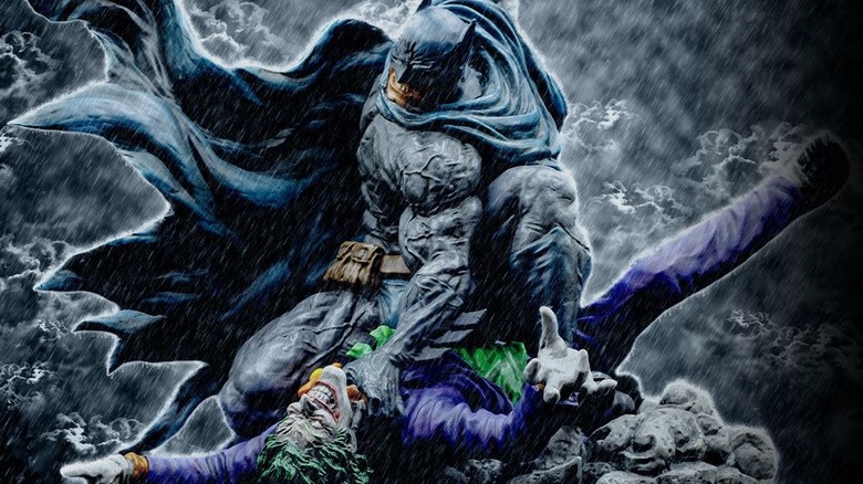 Batman fighting Joker statue