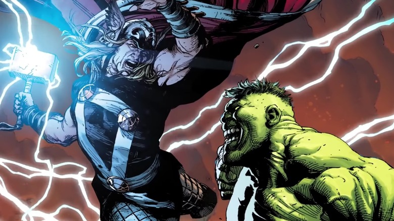 Hulk vs. Thor Marvel Comics art
