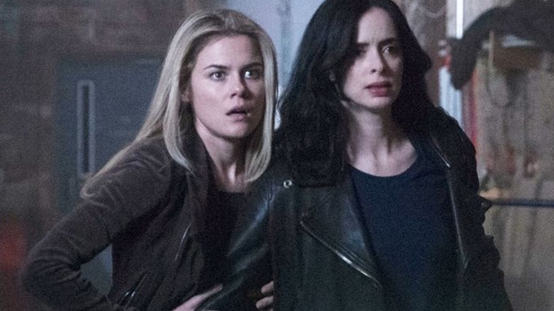 Jessica Jones protects Trish Walker