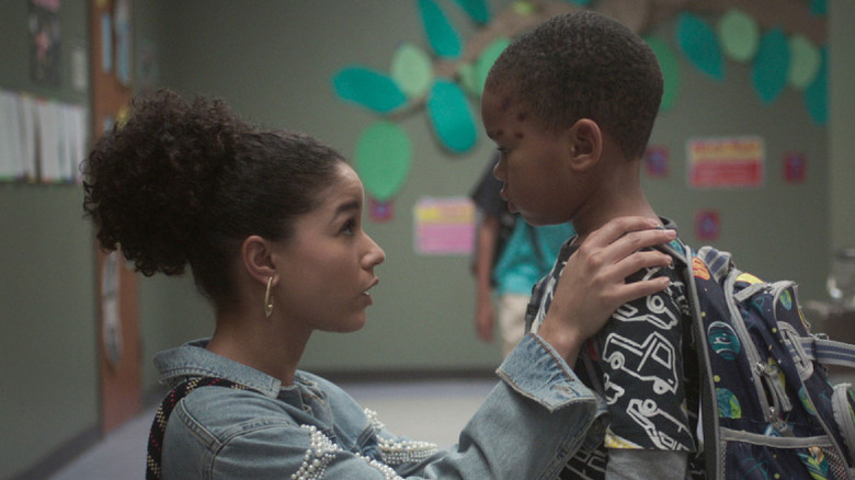Nicole has a talk with her son Dion
