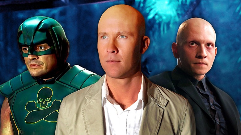 Composite image of Nathan Fillion's Detachable Kid in The Suicide Squad, Michael Rosenbaum's Lex Luthor in Smallville, and Anthony Carrigan's Victor Zsasz in Gotham