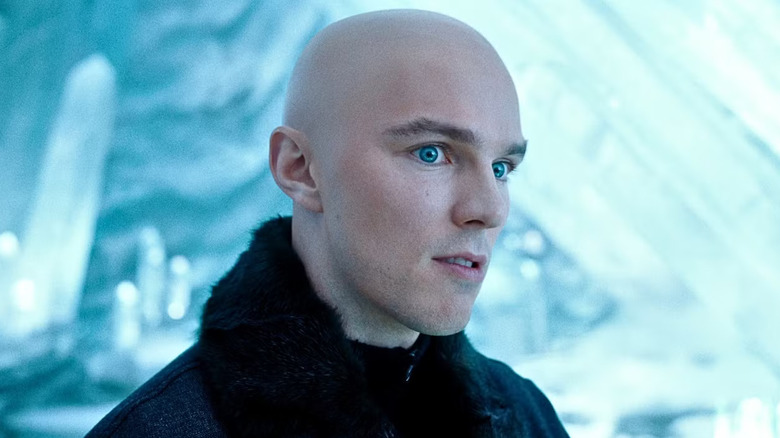 Nicholas Hoult as Lex Luthor, standing in the fortress of solitude in Superman (2025)