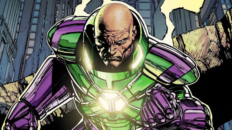Lex Luthor in green power armor drawn by David Finch