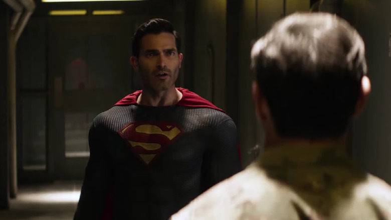 Superman (Tyler Hoechlin) tells an American warhawk that he prefers to save innocents in Season 2 of Superman & Lois