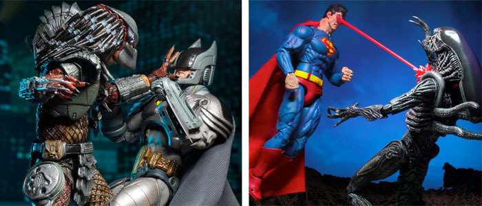 Superman vs Aliens and Batman vs Predator Action Figures