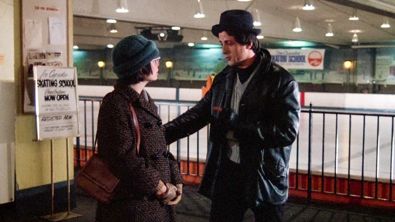 Talia Shire and Sylvester Stallone in Rocky