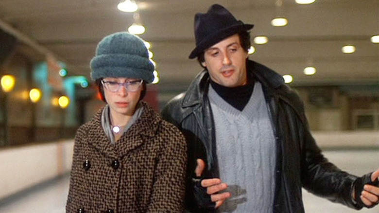 Talia Shire and Sylvester Stallone in Rocky