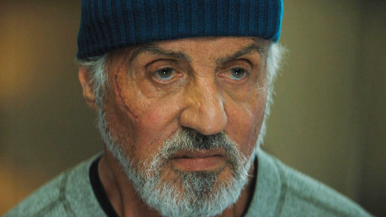 Sylvester Stallone's Joe Smith looks intense in close-up in Samaritan