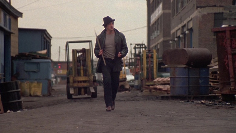 Sylvester Stallone's Rocky Balboa walks through the streets of Philadelphia in Rocky.jpg