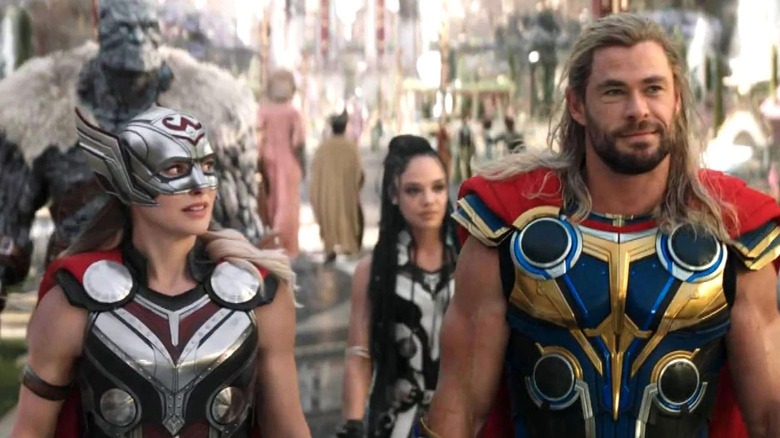 Chris Hemsworth and Natalie Portman as Thor and Mighty Thor