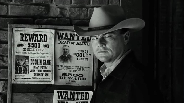 Leonardo DiCaprio Black and White Cowboy