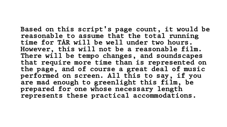 TÁR screenplay page
