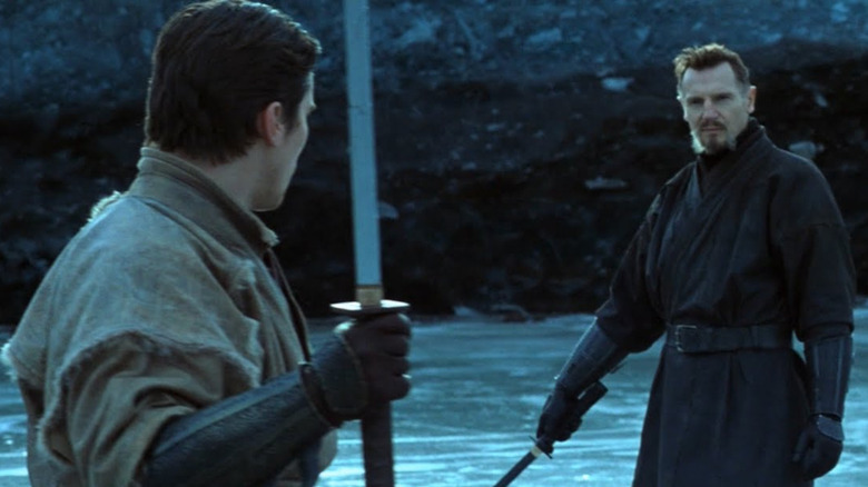 Batman Begins Liam Neeson Christian Bale sword fighting