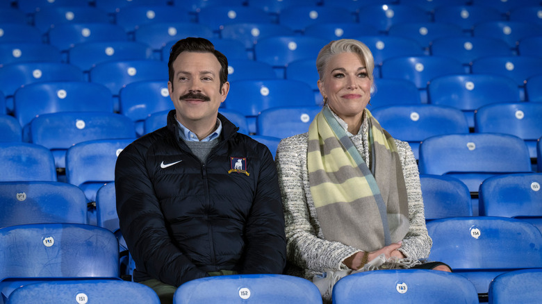 Jason Sudeikis and Hannah Waddingham in Ted Lasso