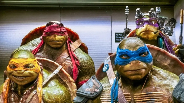 the TMNT in an elevator