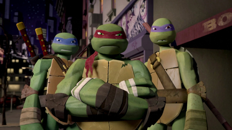 Leonardo, Raphael, and Donatello in Teenage Mutant Ninja Turtles