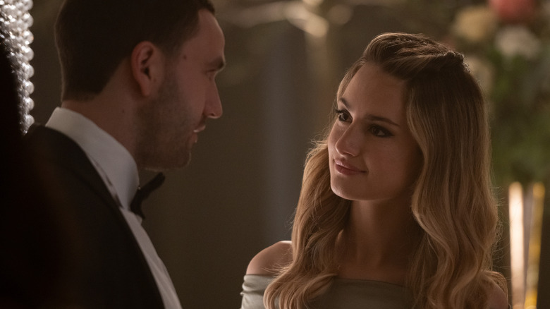 Stephen talking to Lucy at the wedding on Tell Me Lies