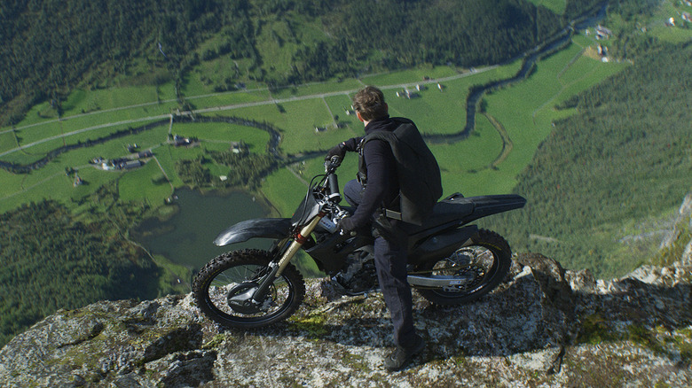 Tom Cruise on a motorcycle in Mission: Impossible Dead Reckoning Part One