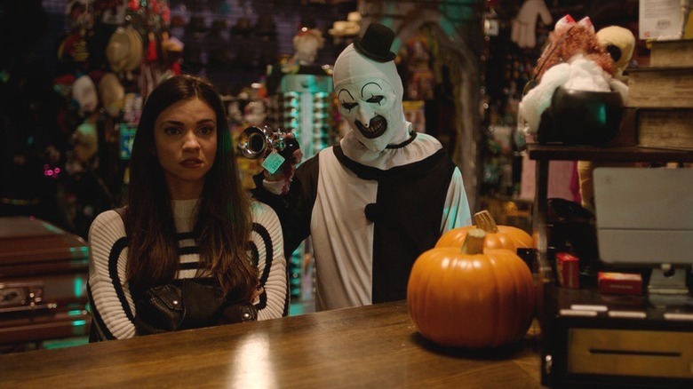 Art the Clown and Sienna in Terrifier 2