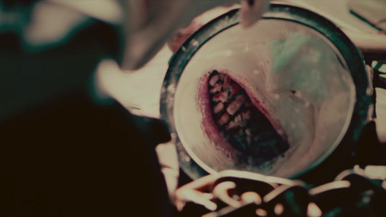 Rotten teeth in compact mirror
