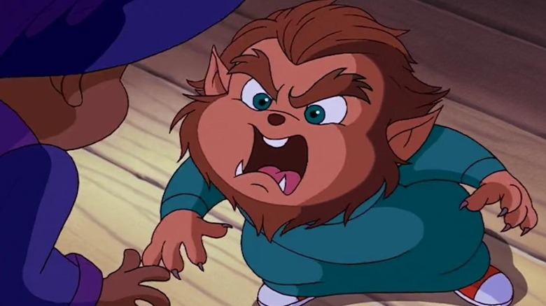 Theodore roars after transforming into a werewolf in Alvin and the Chipmunks: Meet the Werewolf