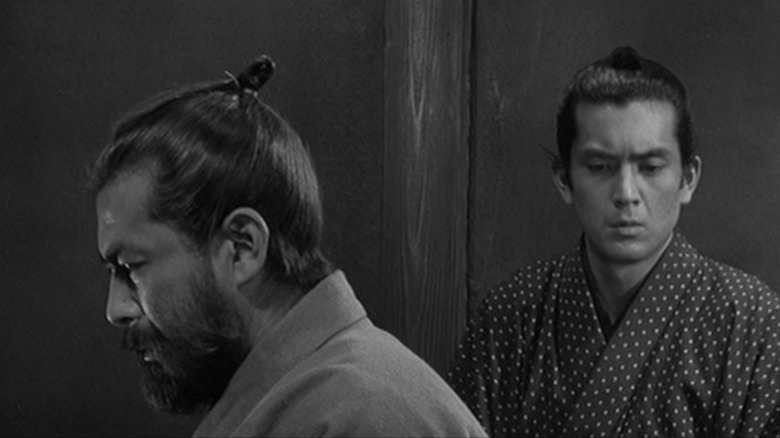Niide (Toshiro Mifune) talks to young doctor in Red Beard