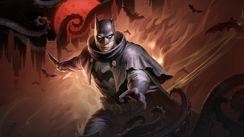Batman surrounded by tentacles in the Batman: The Doom That Came To Gotham poster