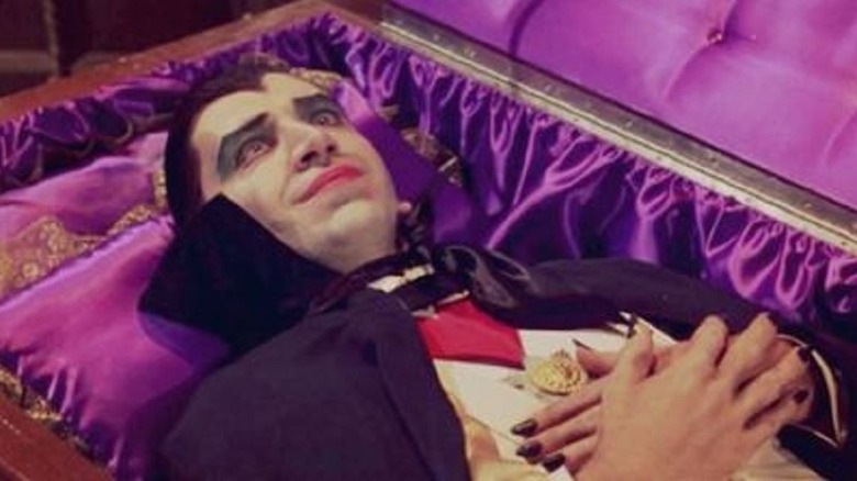 Bob Denver as Gilligan as a vampire in coffin on Gilligan's Island