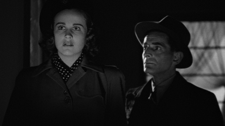 Kim Hunter as Mary Gibson and Lou Lubin as Irving August in The 7th Victim
