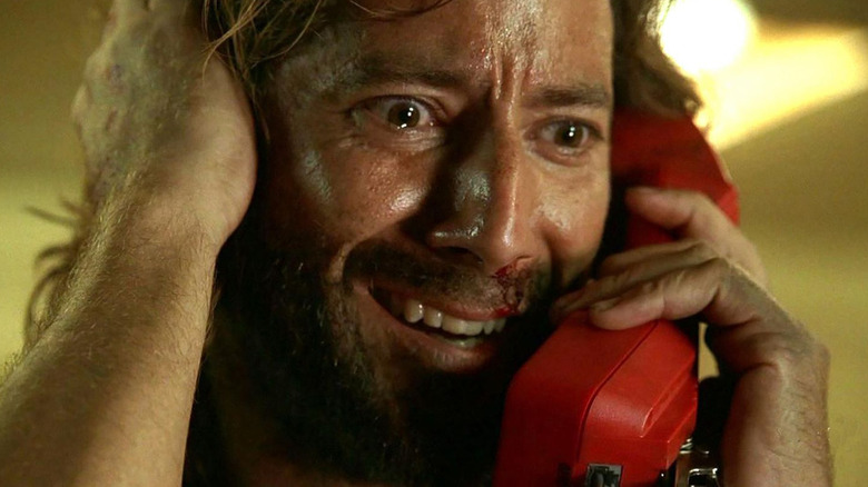 A tearful Desmond talks to Penny on the phone in The Constant episode of Lost