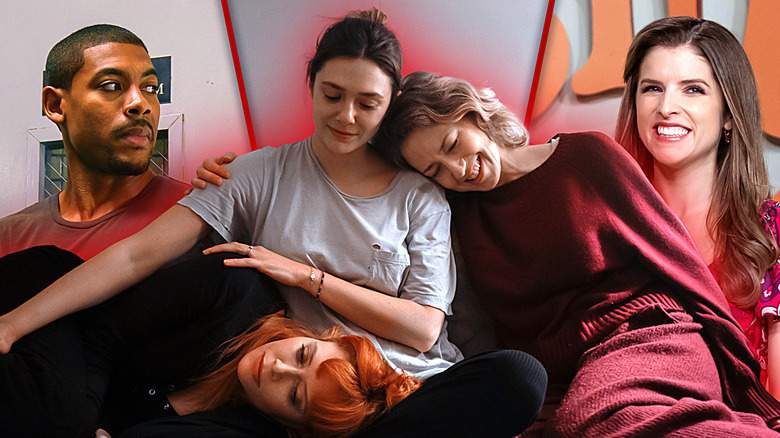 Aaron Pierre, the cast of His Three Daughters, and Anna Kendrick gathered together