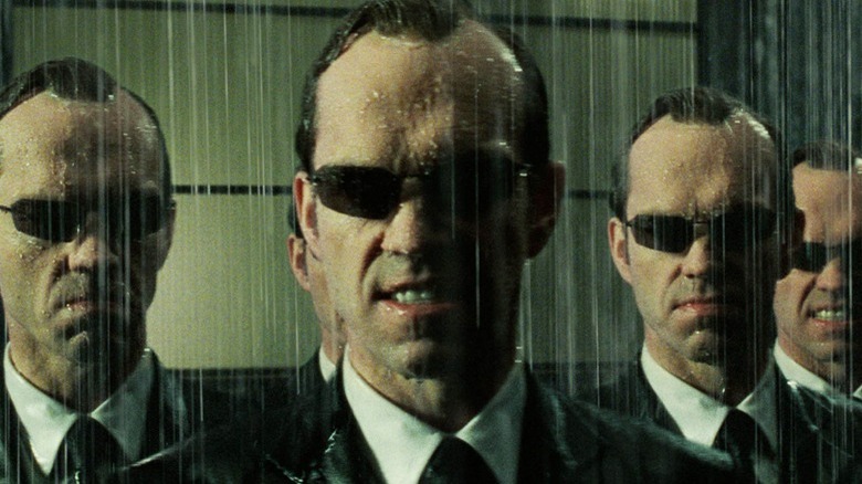 Agent Smiths glare in the rain