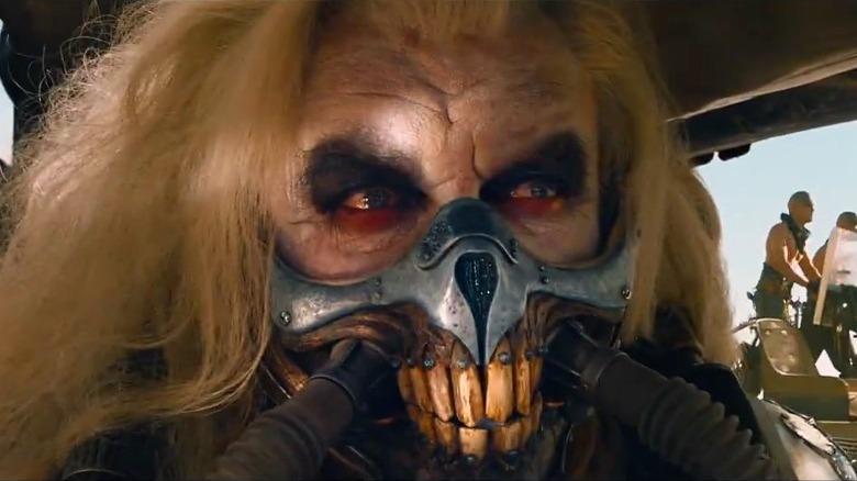 Immortan Joe rides with War Boys