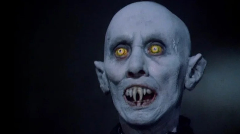 Reggie Nalder's Kurt Barlow showing his vampire teeth on Salem's Lot