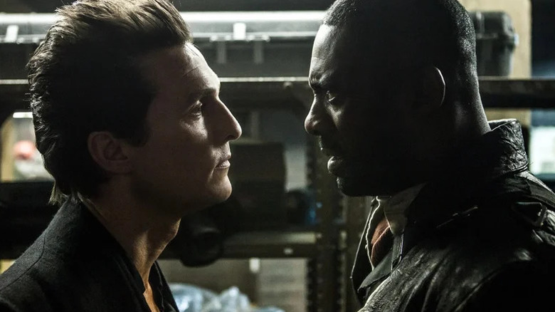 Matthew McConaughey's Walter Padick and Idris Elba's Gunslinger facing off in The Dark Tower