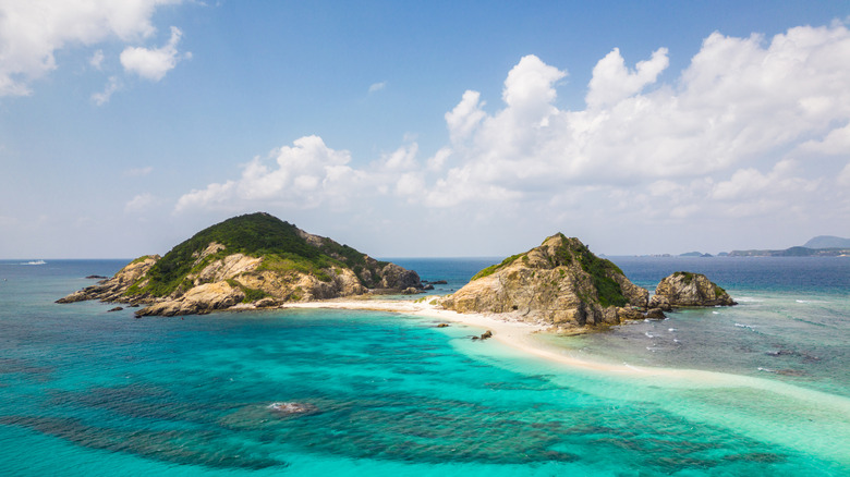 Small tropical island in ocean