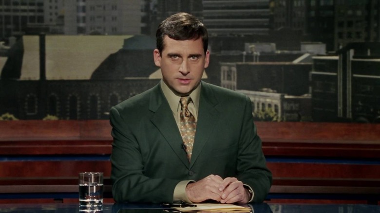 Bruce Almighty's Evan staring at teleprompter