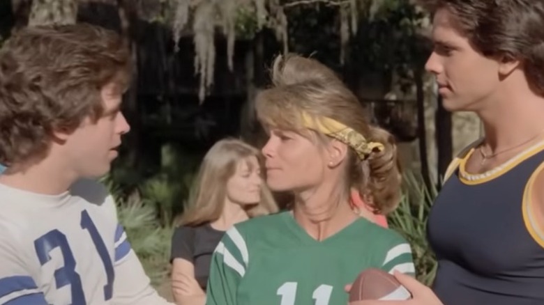 Three people talking