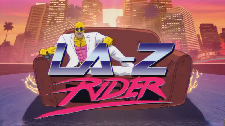 Homer Simpson during the LA-Z Rider intro sequence on The Simpsons